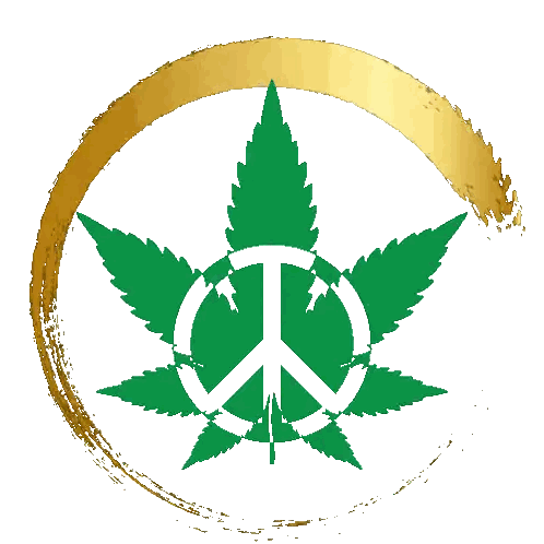 Marijuana Leaf With Peace Sign Sticker