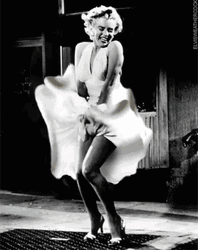 Marilyn Monroe Covering Her Skirt GIF
