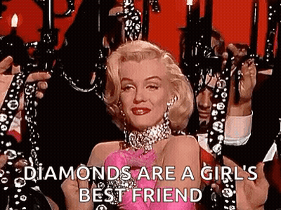 Marilyn Monroe In Pink Dress Holding Diamond Necklace GIF