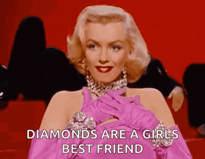Marilyn Monroe In Pink Dress Saying Diamonds Are A Girls Best Friend GIF