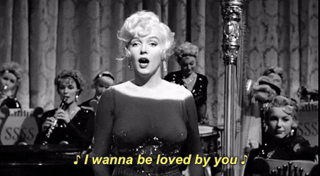 Marilyn Monroe Wants Love Quote GIF