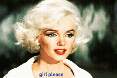 Marilyn Monroe With Girl Please In Blue GIF