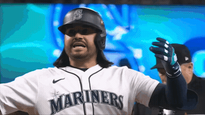 Mariners Baseball Player Holding Glove Up GIF