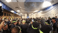 Mariners Popping Champagne GIF