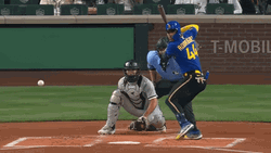 Mariners Win Julio Rodriguez Hitting The Ball GIF