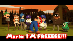 Mario And Friends Shouts Im Free GIF