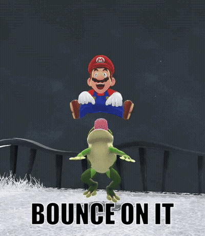Mario And Frog Bounce GIF