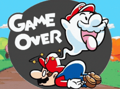 Mario And Ghost Saying Game Over GIF