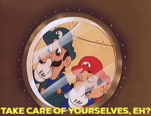Mario And Luigi Looking Through Window GIF