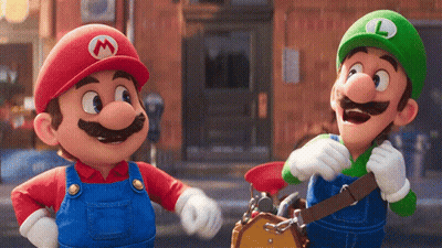 Mario And Luigi Standing Side By Side GIF