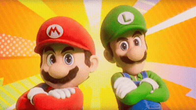 Mario And Luigi Standing Together GIF