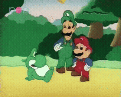 Mario And Luigi With Yoshi GIF