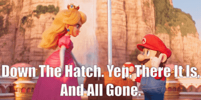 Mario And Princess Peach Down The Hatch GIF