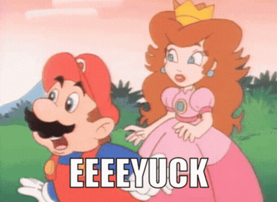 Mario And Princess Peach Eeeeyuck GIF