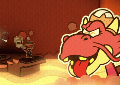 Mario And Red Dragon Paper Cut Outs GIF