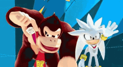 Mario And Sonic Donkey Kong Silver Hedgehog GIF