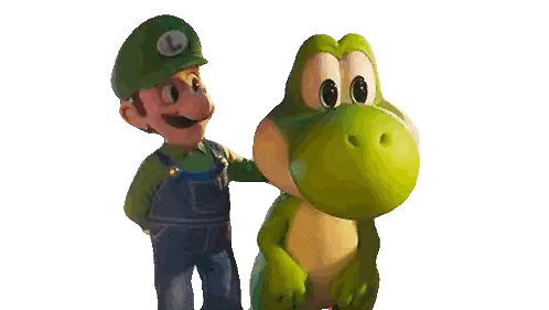 Mario And Yoshi Are Standing Next To Each Other And Hugging Sticker