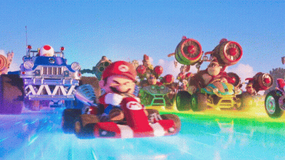 Mario Driving Red Go Kart GIF