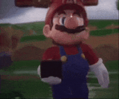Mario Holding Black Object GIF