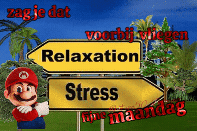 Mario Holding Relaxation Sign GIF