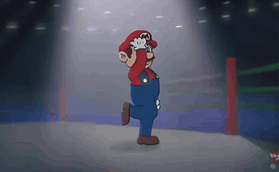 Mario In Boxing Ring With Spotlight GIF