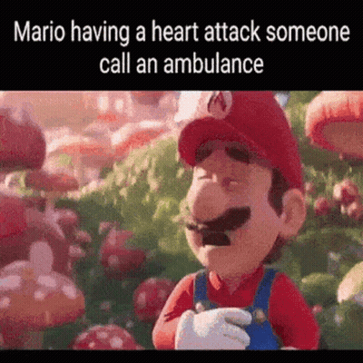 Mario Is Having A Heart Attack And Is Calling An Ambulance . GIF