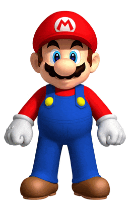 Mario Is Wearing A Red Hat With A White M On It GIF