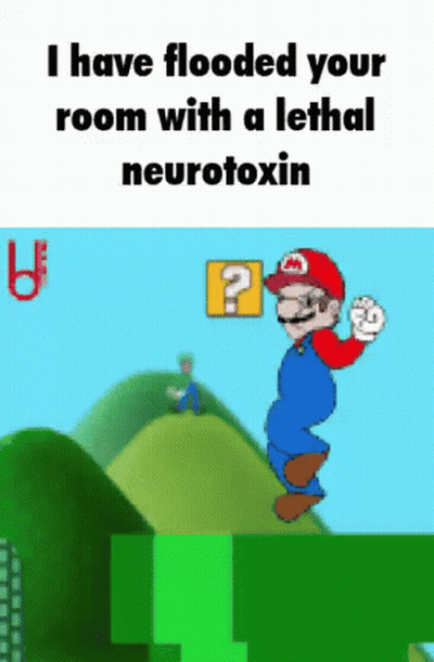 Mario Jumping On Hill With Question Mark GIF