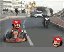 Mario Kart David Sampson Throwing Banana GIF