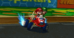 Mario Kart Drifting With Luigi GIF