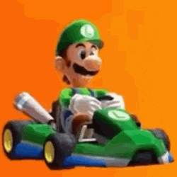 Mario Kart Luigi Excited Driving GIF