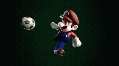 Mario Kicking Soccer Ball GIF