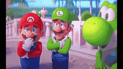Mario Luigi and Yoshi Standing Together