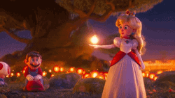 Mario Movie Princess Peach Fire Playing GIF
