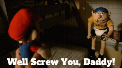 Mario Puppet Saying Well Screw You Daddy GIF
