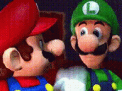 Mario Removing Luigi's Cap GIF