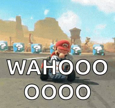 Mario Riding Kart Wahoo Oooo GIF
