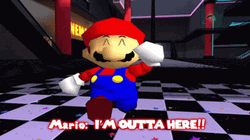 Mario Running Says I'm Out Of Here GIF