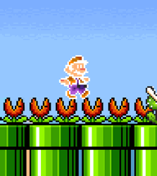 Mario Running Through Piranha Plants GIF
