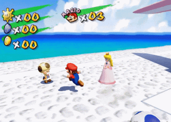 Mario Running To Throw Into The Ocean GIF