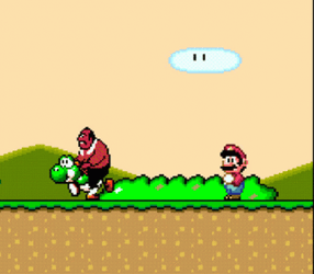 Mario Running Tries To Catch Yoshi GIF