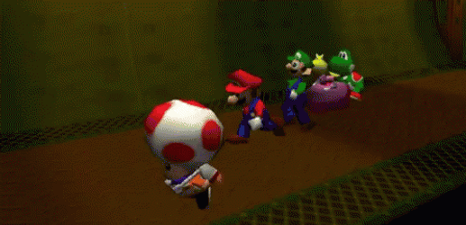 Mario Running With Friends GIF