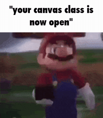Mario Saying Your Canvas Class Is Now Open GIF
