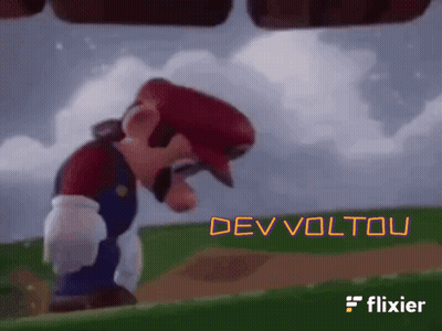Mario Standing In Field Saying Dev Voltou GIF