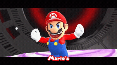 Mario Standing In Front Of Red Background GIF