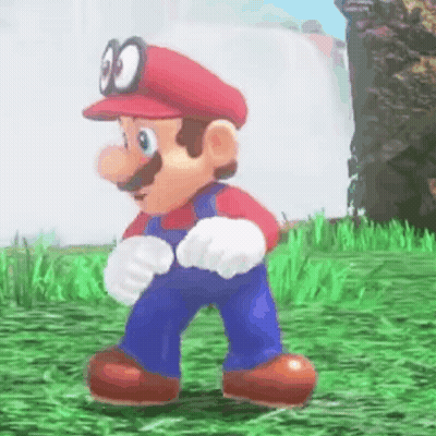 Mario Standing In Grass Video Game GIF