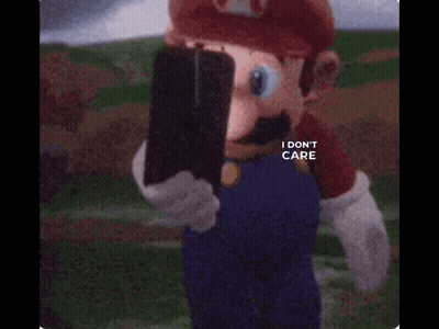 Mario Taking Selfie With I Don't Care GIF