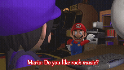 Mario Talking To Girl Do You Like Rock Music GIF
