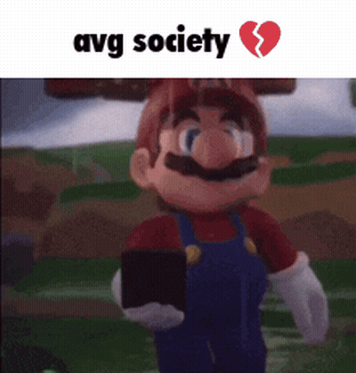 Mario With Broken Heart Avg Society GIF