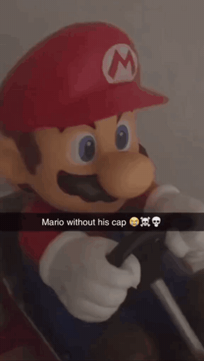 Mario Without Cap Skull GIF